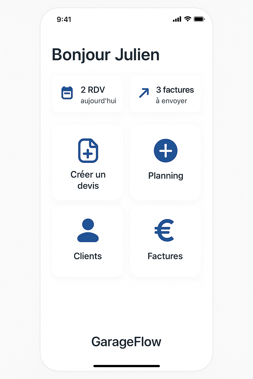 Garagiste utilisant GarageFlow